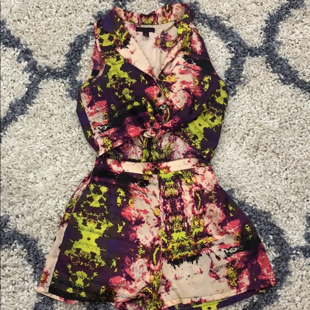Material Girl Tie Front Romper